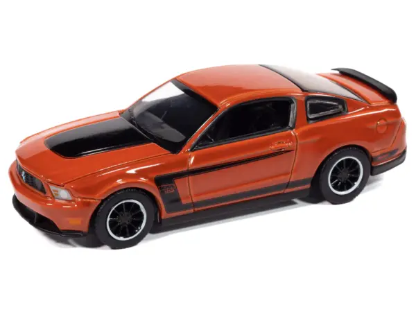 2012 Ford Mustang Boss 302 Competition Orange with Black Accents "Modern Muscle" Series 1/64 Diecast Model Car by Auto World #2