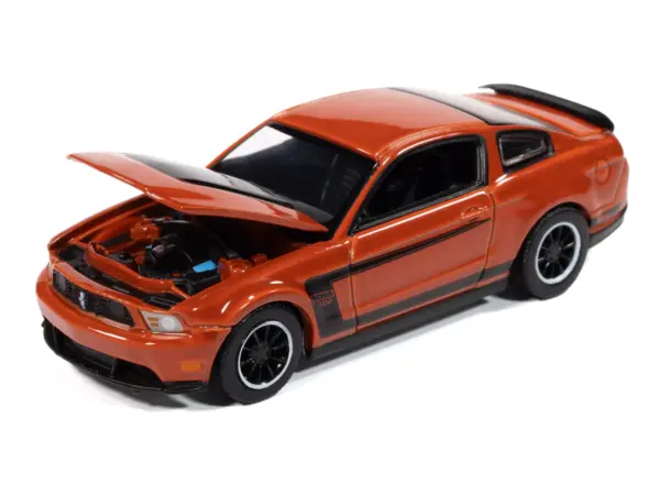 2012 Ford Mustang Boss 302 Competition Orange with Black Accents "Modern Muscle" Series 1/64 Diecast Model Car by Auto World #3