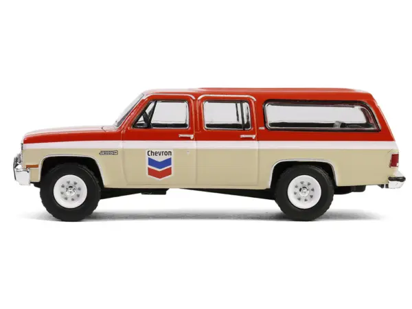 1988 GMC Suburban Sierra Classic C10 "Chevron" Orange and Beige with White Stripes "Chevron Special Edition" Series 1 1/64 Diecast Model Car by Greenlight #2