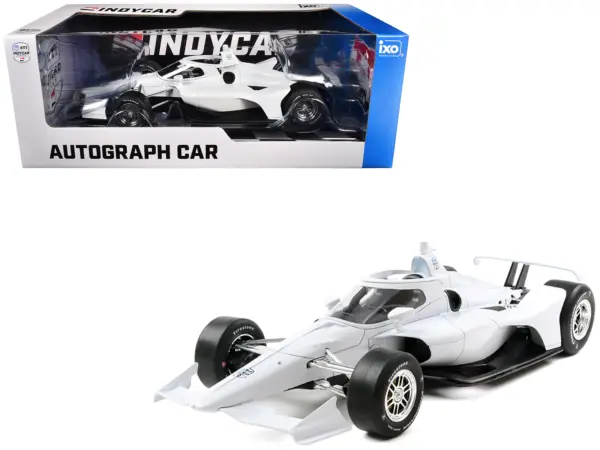 Dallara IndyCar Blank White "Autograph Car" (Super Speedway Configuration) "NTT IndyCar Series" 1/18 Diecast Model Car by IXO Models #1