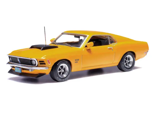 1970 Ford Mustang Boss 429 Bright Yellow with Black Hood Scoop 1/43 Diecast Model Car by IXO Models #2