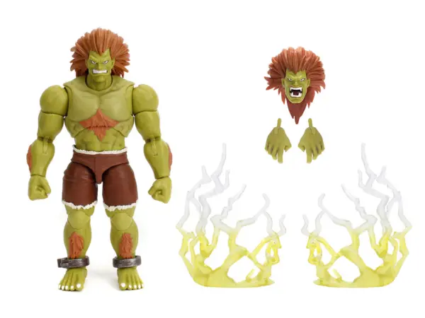 Blanka 7.5" Moveable Figure with Accessories and Alternate Head and Hands "Ultra Street Fighter II: The Final Challengers" (2017) Video Game Model by Jada #2