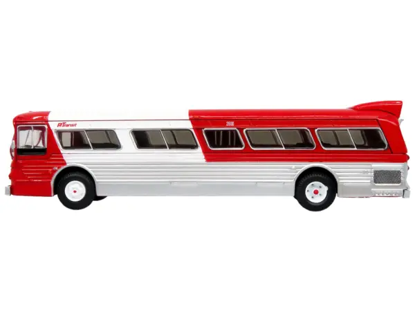 Flxible 53102 New Look Transit Bus "Pittsburgh Area Transit" Red and White "Vintage Bus & Motorcoach Collection" Limited Edition 1/87 (HO) Diecast Model by Iconic Replicas #2
