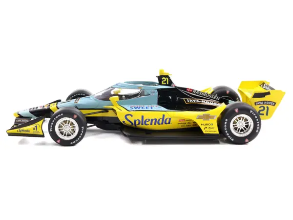 Dallara IndyCar #21 Christian Rasmussen "Splenda" Ed Carpenter Racing (Road Course Configuration) "NTT IndyCar Series" (2025) 1/18 Diecast Model Car by IXO Models #2
