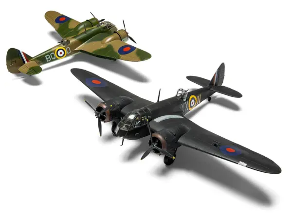 Level 2 Model Kit Bristol Blenheim Mk.IF Aircraft with 2 Scheme Options 1/72 Plastic Model Kit by Airfix #3