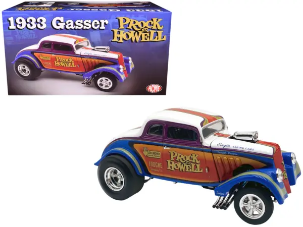 1933 Gasser "Prock & Howell - F Troop" Blue and White with Stripes Limited Edition to 348 pieces Worldwide 1/18 Diecast Model Car by ACME #1