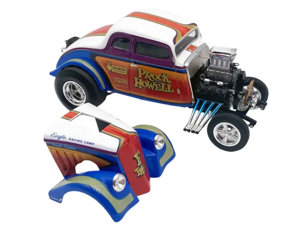 1933 Gasser "Prock & Howell - F Troop" Blue and White with Stripes Limited Edition to 348 pieces Worldwide 1/18 Diecast Model Car by ACME #2