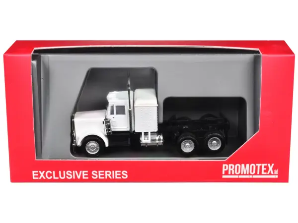 Peterbilt Long Tractor White 1/87 (HO) Plastic Model Car by Promotex #3