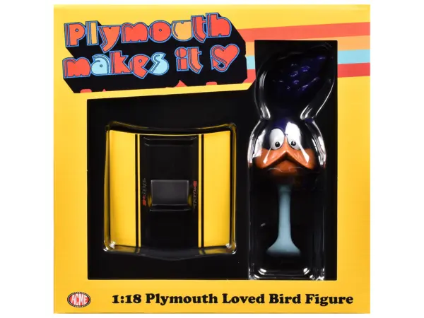 Plymouth Loved Bird Figure with Lemon Twist Hood Stand 1/18 Model by ACME #1