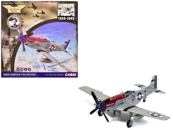 North American P-51D Mustang Aircraft "Jersey Jerk 361st Fighter Squadron Martlesham Heath" United States Army Air Forces "The Aviation Archive" Series 1/72 Diecast Model by Corgi #1