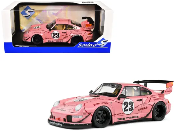 2020 RWB Bodykit #23 "Pink Pig" Pink with Graphics 1/18 Diecast Model Car by Solido #1