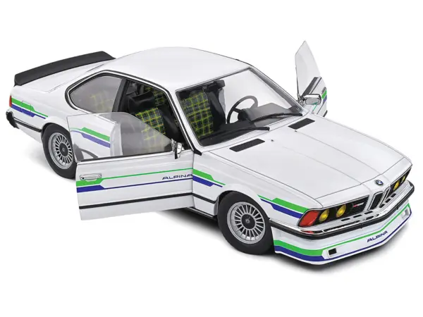 1984 BMW Alpina B7 Turbo (E24) White with Blue and Green Graphics 1/18 Diecast Model Car by Solido #2
