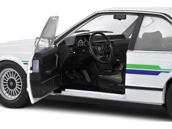 1984 BMW Alpina B7 Turbo (E24) White with Blue and Green Graphics 1/18 Diecast Model Car by Solido #3