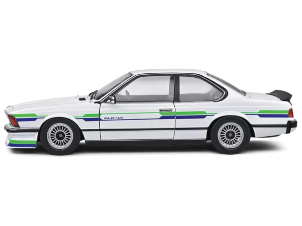 1984 BMW Alpina B7 Turbo (E24) White with Blue and Green Graphics 1/18 Diecast Model Car by Solido #4