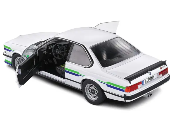 1984 BMW Alpina B7 Turbo (E24) White with Blue and Green Graphics 1/18 Diecast Model Car by Solido #5