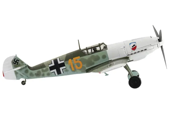 Messerschmitt Bf 109E-3 Fighter Aircraft "Yellow 15 Karl Wolff III/JG 52 France" (1940) German Luftwaffe "Air Power Series" 1/48 Diecast Model by Hobby Master #3