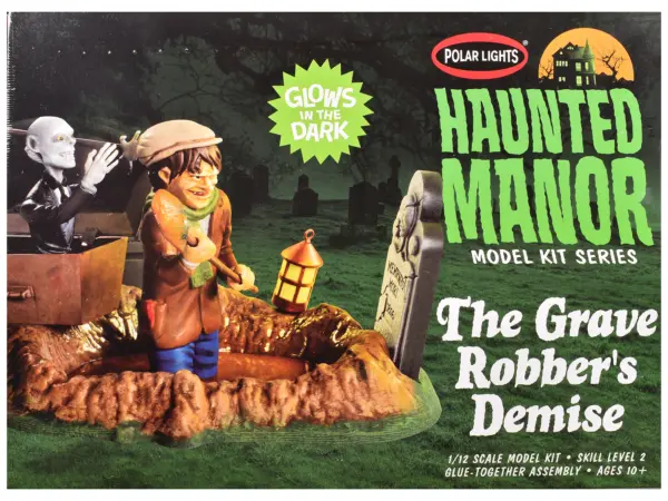 Skill 2 Model Kit Haunted Manor "The Grave Robber's Demise" Diorama Set 1/12 Scale Model by Polar Lights #1