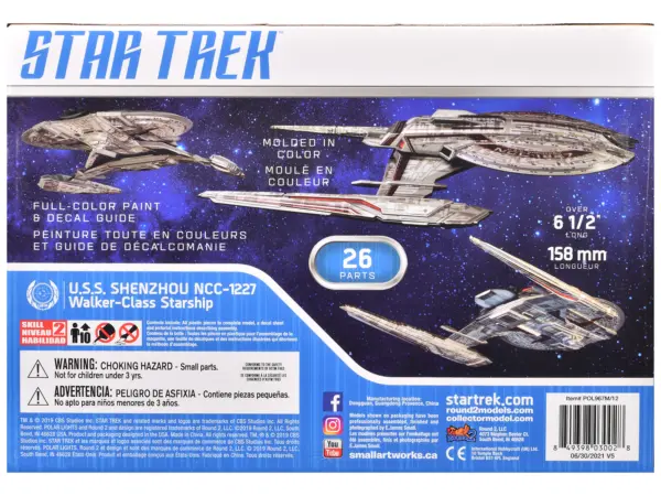 Skill 2 Snap Model Kit U.S.S. Shenzhou NCC-1227 Spacecraft "Star Trek: Discovery" (2017-2024) TV Series 1/2500 Scale Model by Polar Lights #4