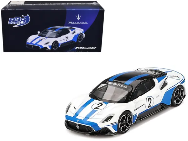 Maserati MC20 #2 White with Blue Stripes and Black Top "Maserati Performance Experience" 1/64 Diecast Model Car by BBR #1
