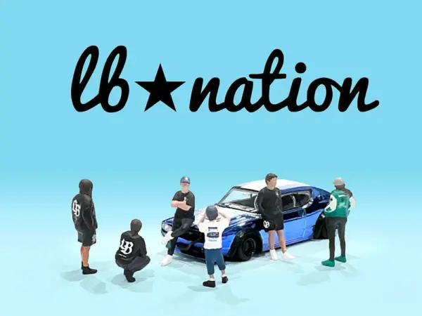 "Liberty Walk LB Nation" 6 piece Diecast Figure Set Limited Edition for 1/64 Scale Models by American Diorama #3