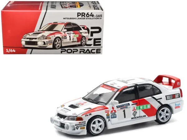 Mitsubishi Lancer Evolution IV RHD (Right Hand Drive) #1 Tommi Makinen - Seppo Harjanne Winner "Rally de Catalunya" (1997) 1/64 Diecast Model Car by Pop Race #1