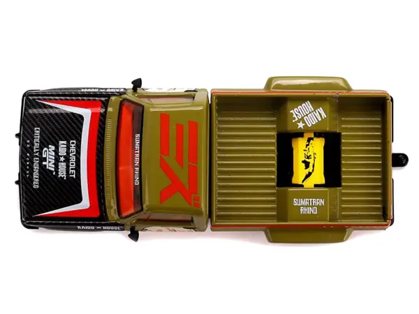 Chevrolet Silverado Dually Pickup Truck "Sumatran Rhino" Tan and Carbon with Graphics (Designed by Jun Imai) "Kaido House" Special 1/64 Diecast Model Car by Mini GT #5