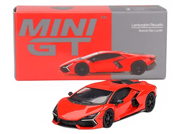 Lamborghini Revuelto Arancio Dac Lucido Orange Limited Edition to 7680 pieces Worldwide 1/64 Diecast Model Car by Mini GT #4