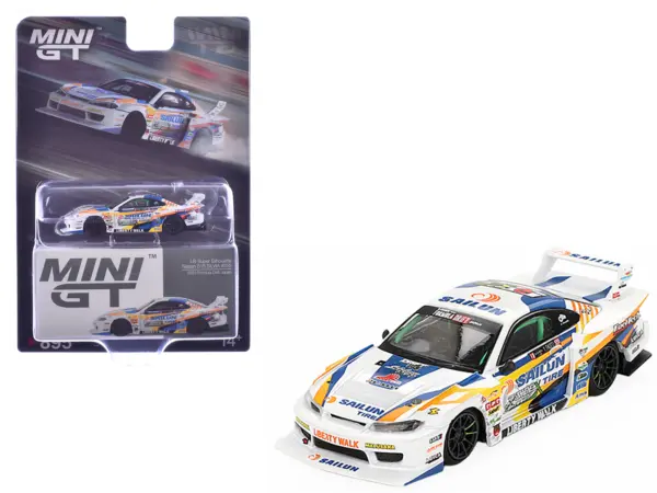 Nissan "LB-Super Silhouette" S15 SILVIA RHD (Right Hand Drive) #555 Yukio Fausto "Formula Drift Japan" (2023) Limited Edition 1/64 Diecast Model Car by Mini GT #1