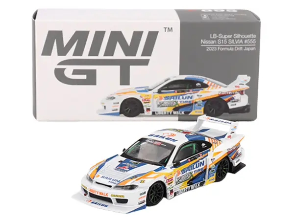 Nissan "LB-Super Silhouette" S15 SILVIA RHD (Right Hand Drive) #555 Yukio Fausto "Formula Drift Japan" (2023) Limited Edition 1/64 Diecast Model Car by Mini GT #4