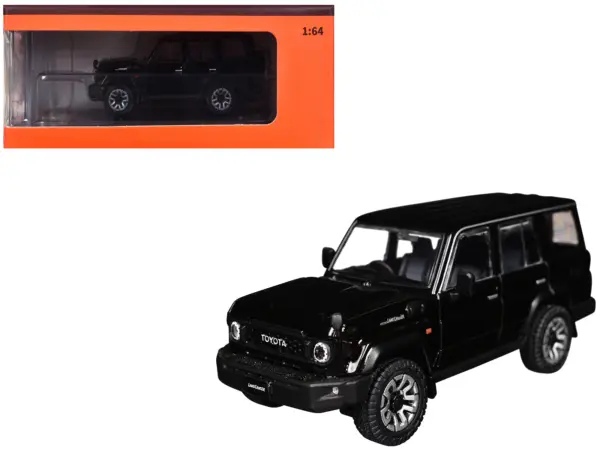 Toyota Land Cruiser (J76) RHD (Right Hand Drive) Black 1/64 Diecast Model Car by GCD #1