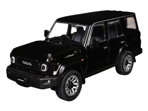 Toyota Land Cruiser (J76) RHD (Right Hand Drive) Black 1/64 Diecast Model Car by GCD #2