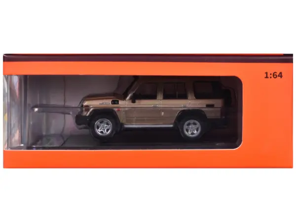 Toyota Land Cruiser (J76) Gold Metallic 1/64 Diecast Model Car by GCD #3
