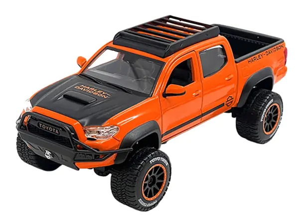 2023 Toyota Tacoma TRD Pro Pickup Truck "Harley Davidson" Orange and Black with Roof Rack "H-D Custom" Series 1/24 Diecast Model Car by Maisto #2