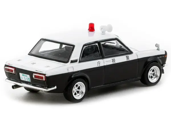 Datsun 510 "Japanese Police" Black and White "Road64" Series 1/64 Diecast Model Car by Tarmac Works #3