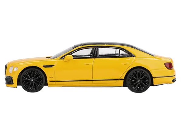 Bentley Flying Spur Monaco Yellow with Black Top Limited Edition 1/64 Diecast Model Car by Mini GT #2