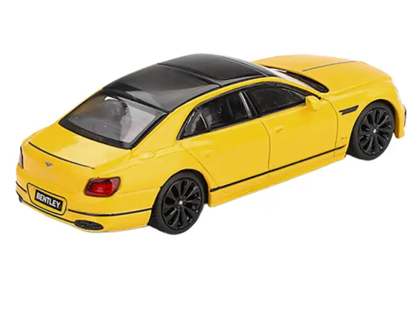 Bentley Flying Spur Monaco Yellow with Black Top Limited Edition 1/64 Diecast Model Car by Mini GT #3