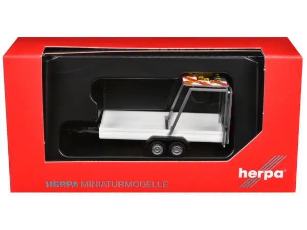 Road Maintenance Trailer White with Striped Top 1/87 (HO) Plastic Model by Promotex #3