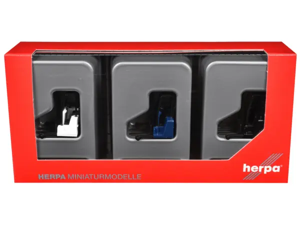 Forklifts with Trailer Bumper 3 Piece Set 1/87 (HO) Plastic Models by Promotex #3