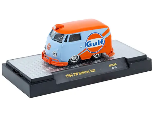 1960 Volkswagen Delivery Van "Gulf Oil" Light Blue and Orange Limited Edition to 5500 pieces Worldwide 1/64 Diecast Model Car by M2 Machines #2