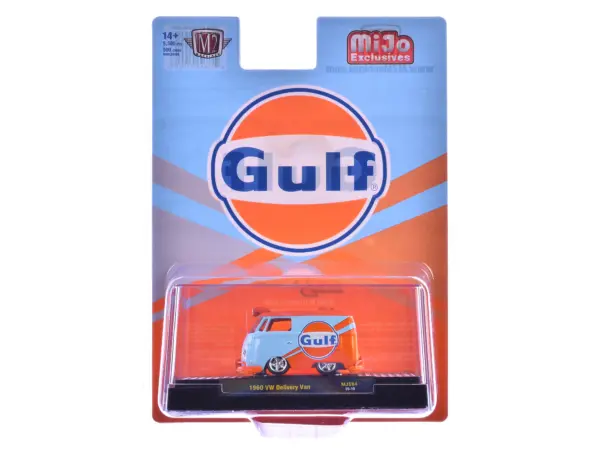 1960 Volkswagen Delivery Van "Gulf Oil" Light Blue and Orange Limited Edition to 5500 pieces Worldwide 1/64 Diecast Model Car by M2 Machines #3