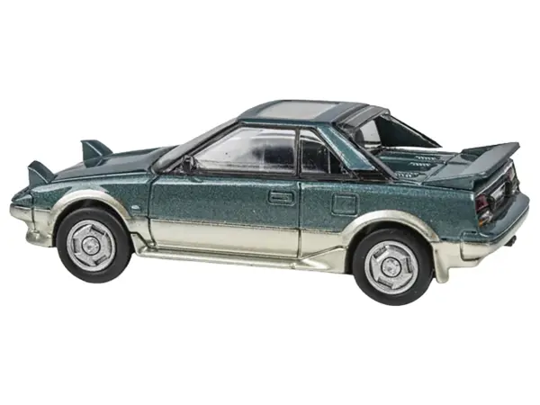 1985 Toyota MR2 MK1 Green Metallic and Gold with Sunroof 1/64 Diecast Model Car by Paragon Models #2