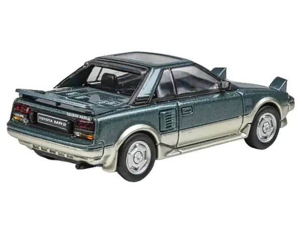 1985 Toyota MR2 MK1 Green Metallic and Gold with Sunroof 1/64 Diecast Model Car by Paragon Models #3