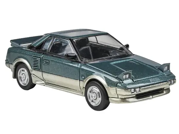 1985 Toyota MR2 MK1 Green Metallic and Gold with Sunroof 1/64 Diecast Model Car by Paragon Models #4