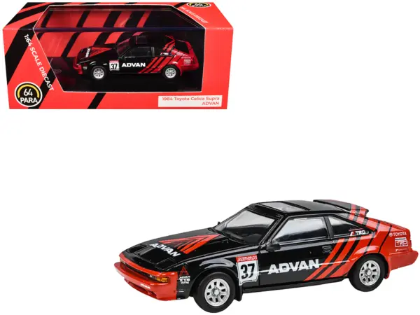 1984 Toyota Celica Supra #37 "ADVAN" Black and Red 1/64 Diecast Model Car by Paragon Models #1