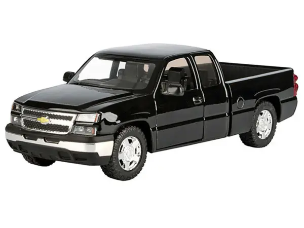 2006 Chevrolet Silverado 1500 Pickup Truck Black "Die-Cast Collection" Series 1/25 Diecast Model Car by Motormax #2
