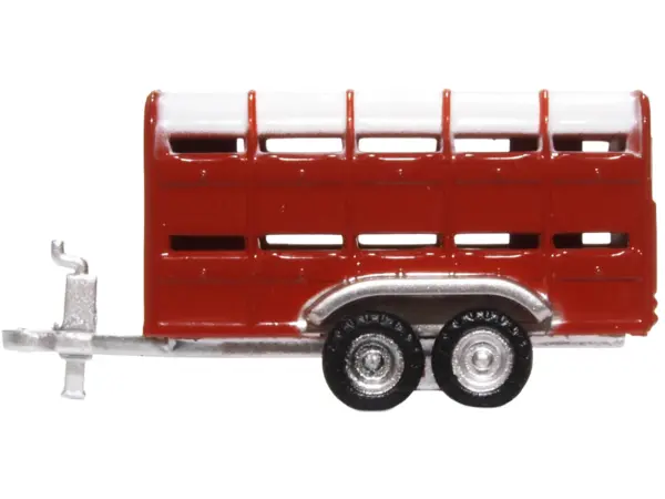 Livestock Trailer Red 1/148 (N) Scale Diecast Model Car by Oxford Diecast #2