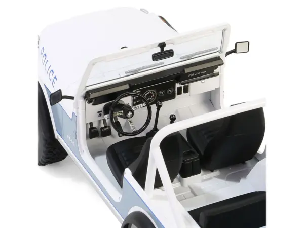 1982 Jeep CJ-7 "Clearwater Florida Police Department" White and Light Blue "Artisan Collection" Series 1/18 Diecast Model Car by Greenlight #3