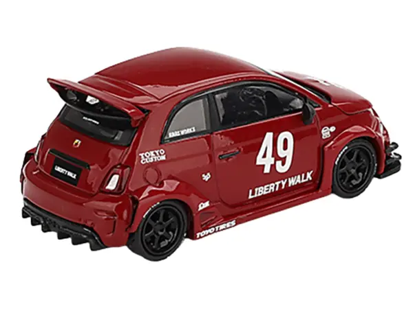 ABARTH 595 #49 "LB-Works x Abas Works" Red Limited Edition 1/64 Diecast Model Car by Mini GT #3