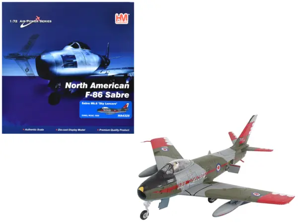 Canadair Sabre Mk.6 Fighter Aircraft "Sky Lancers" (1956) Royal Canadian Air Force "Air Power Series" 1/72 Diecast Model by Hobby Master #1