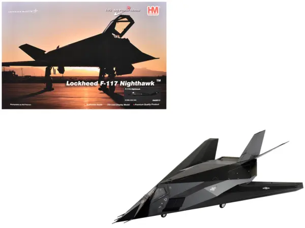 Lockheed F-117A Nighthawk Stealth Aircraft "84-0809" (2022) United States Air Force "Air Power Series" 1/72 Diecast Model by Hobby Master #1